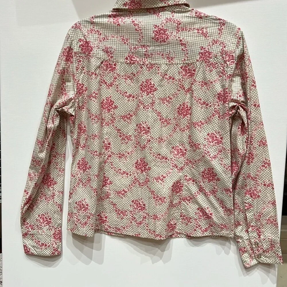 Vintage Hollywood Western Floral Button Down Blouse with Pearl Snaps size Medium - Picture 4 of 11